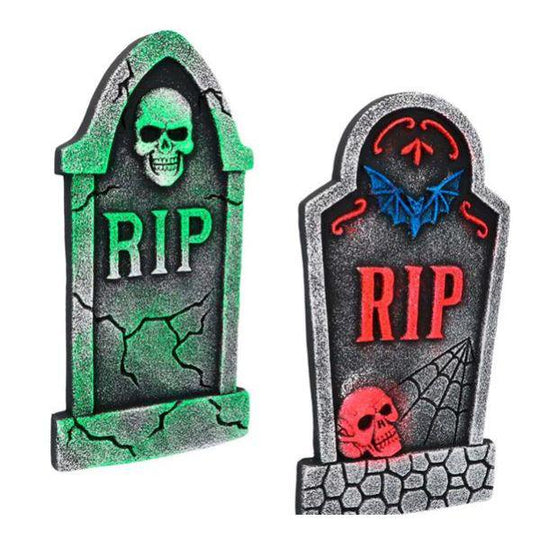 Boland RIP Neon Skull Tombstone Halloween Party Decoration