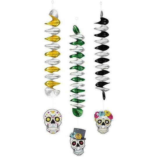 Boland Set of 3 Decoration Spirals Day of the Dead (60 cm)