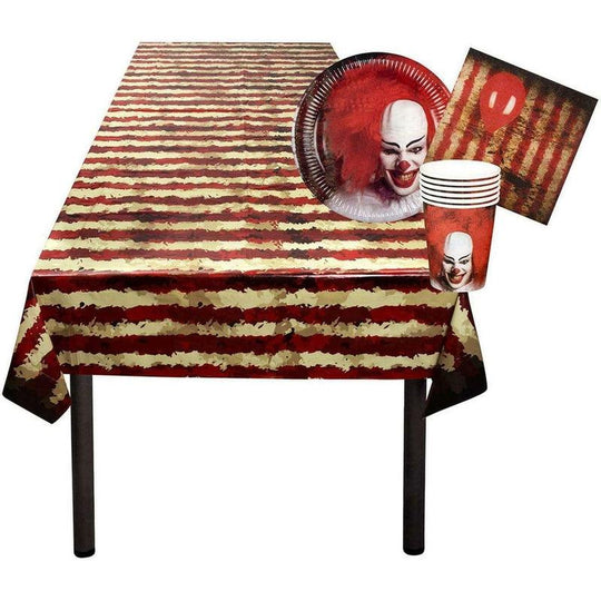 Boland Table Set Horror Clown (Set of 6 plates, 6 cups, 12 napkins, tablecloth)