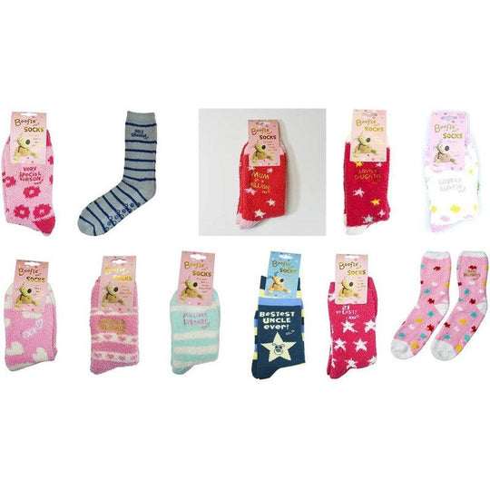 Boofle Adult Unisex Fluffy Slipper Socks Novelty Gift Warm Bed Socks