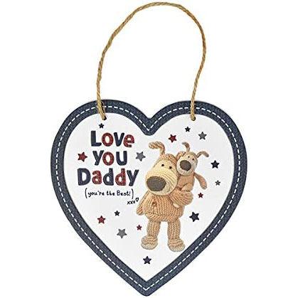 Boofle Heart 'Love You Daddy' Plaque Hanging Decoration Meaningful Gift Idea