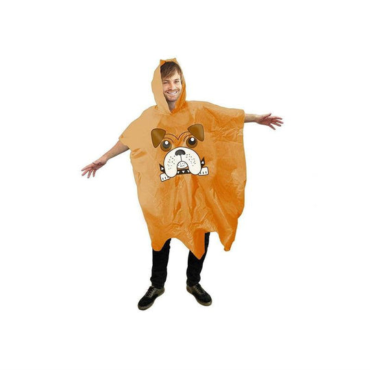Boxer Dog Rave Festival Poncho Novelty Festival Camping Waterproof Rain Cover