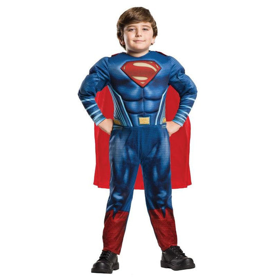 Boys Deluxe Superman Costume Superhero Justice League Fancy Dress Outfit