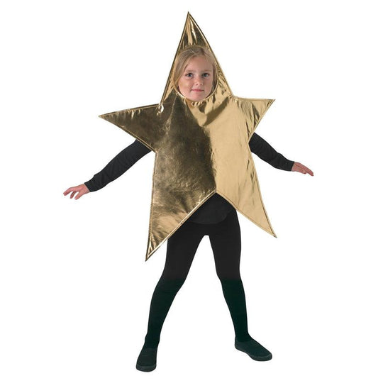 Boys Girls Gold Shining Star Christmas Fancy Dress Costume Nativity Child Outfit