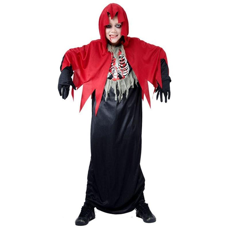 Boys Horror Robe Ghost Ghoul Demon Devil Halloween Fancy Dress Costume ...