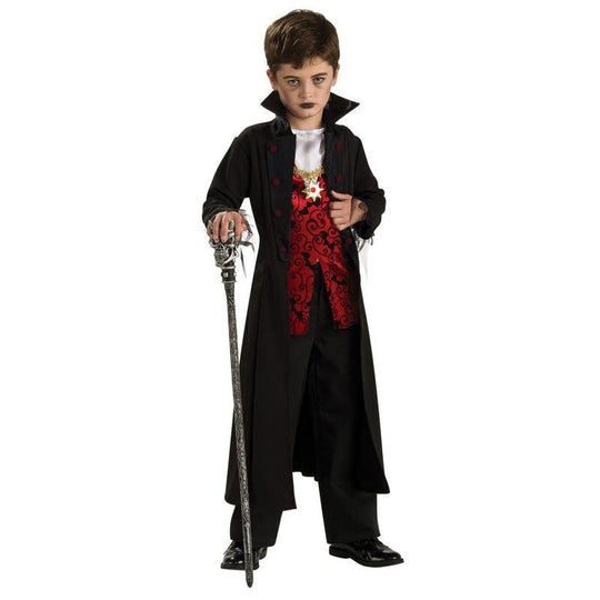 Boys Royal Vampire Costume Dracula Fancy Dress Halloween Horror Child Outfit