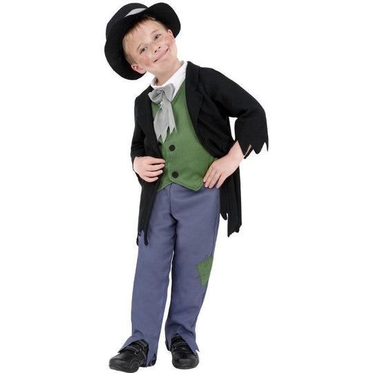 Boys Victorian Artful Dodger Costume Oliver Twist Book Fancy Dress Child Outfit