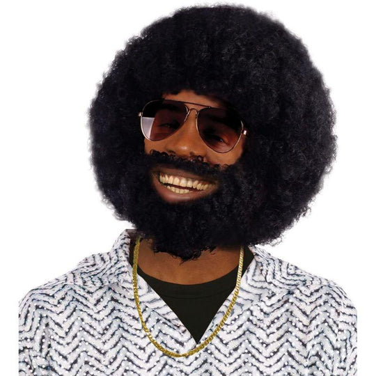 Bristol Novelty Afro Wig & Facial Hair Fancy Dress Costume Accessory