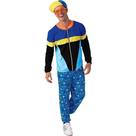Bristol Novelty Mens 90s Blue Tracksuit Costume