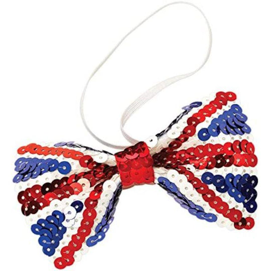Bristol Novelty Union Jack Sequin Bow Tie Fancy Dress Accessory