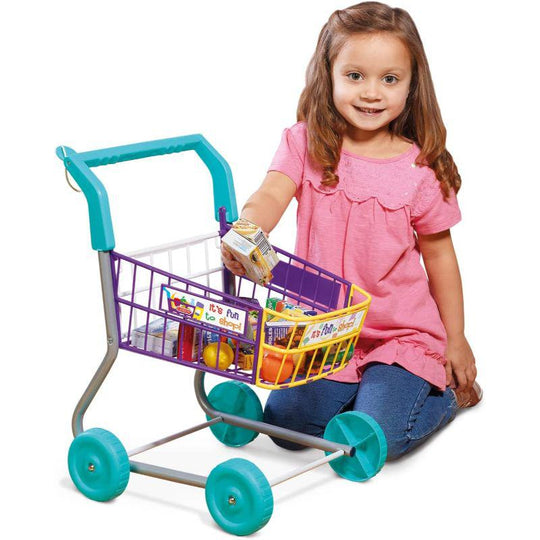 Casdon Shopping Trolley & Pretend Play Food Toy Set