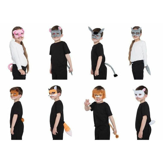 Child Animal Mask & Tail Fancy Dress Costume Set