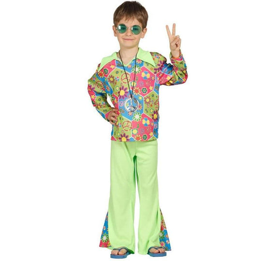 Child Boy's 60s 70s Hippy Fancy Dress Costume Party Outfit - Age 10-12