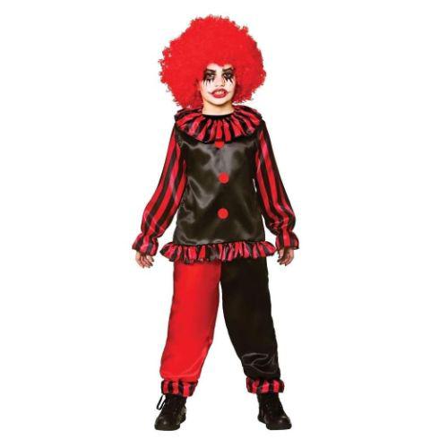 Child Boy's Freaky Evil Clown Halloween Fancy Dress Costume