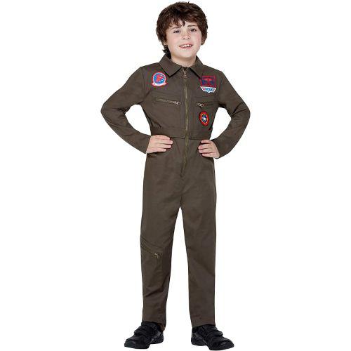 Child Boy's Top Gun Fighter Pilot Jumpsuit Fancy Dress Costume