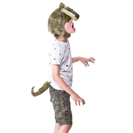 Child Crocodile Head & Tail Set Animal Boys Girls Fancy Dress