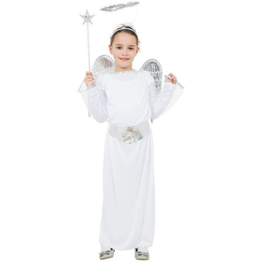 Child Girl's Angel Budget Fancy Dress Costume Party Outfit