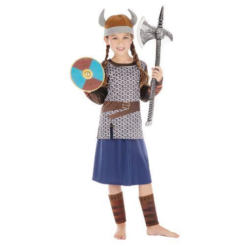 Child Girl's Viking Saxon Warrior Fancy Dress Costume