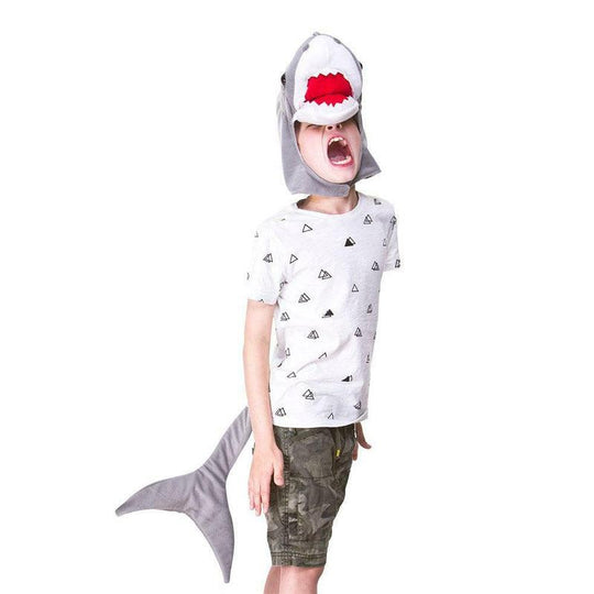 Child Shark Head & Tail Set Animal Boys Girls Fancy Dress