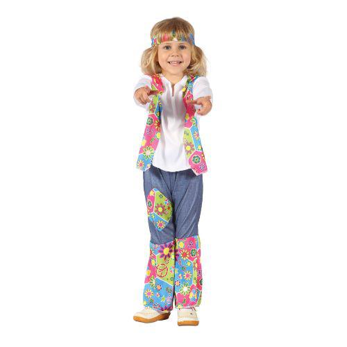 Child Toddler Hippy Girl Fancy Dress Costume - Age 2-3