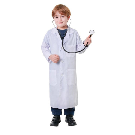 Childrens Doctor Scientist White Lab Coat Girls Boys Fancy Dress Costume