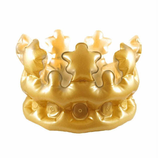 Childrens Inflatable Gold Crown Hat Queen Prince Princess Fancy Dress