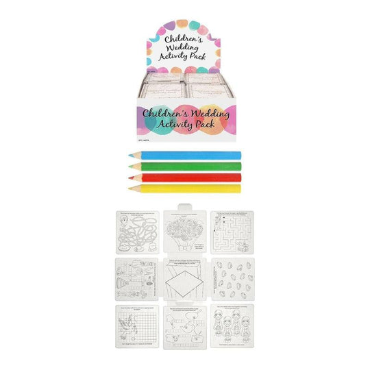 Children's Wedding Activity Kids Fun Drawing Colouring 16 Page Puzzle Pack