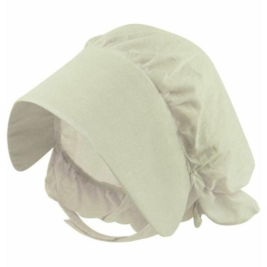 Childs Girls White Victorian Bonnet Hat Book Week Fancy Dress Accessory