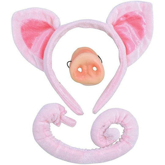 Childs Pig Ears, Nose & Tail Fancy Dress Unisex Outfit Accessory Set