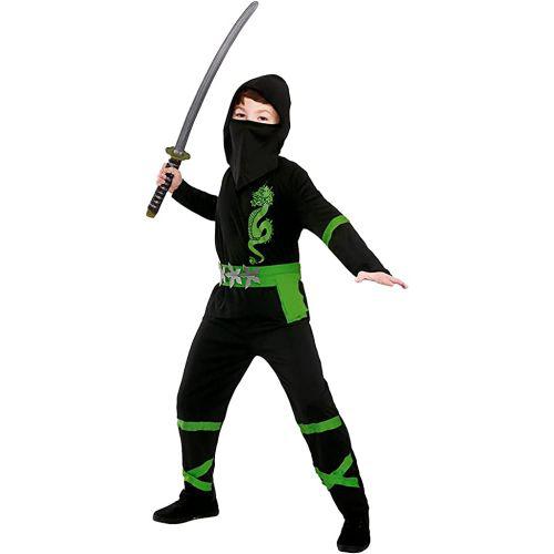 Child's Unisex Power Ninja Warrior Fancy Dress Costume - Green