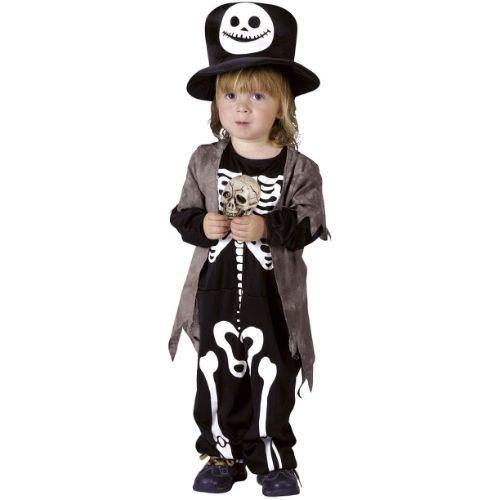 Child's Unisex Skully Rascal Skeleton Fancy Dress Costume - Age 3-4