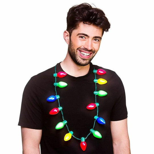 Christmas Lights Necklace Light Up Bauble Fancy Dress