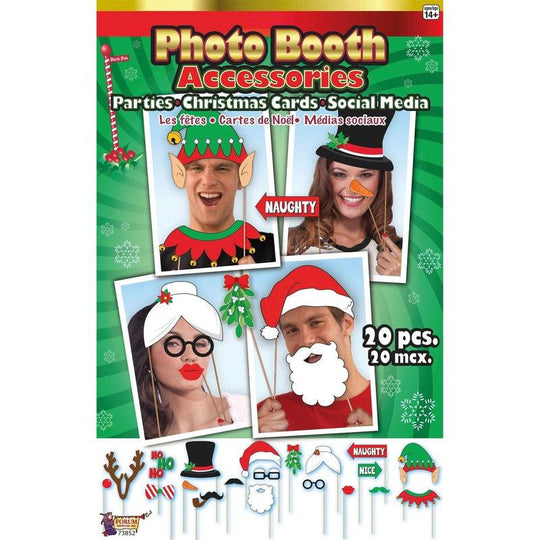 Christmas Photobooth Prop Kit 20 Piece Selfie Party Photos