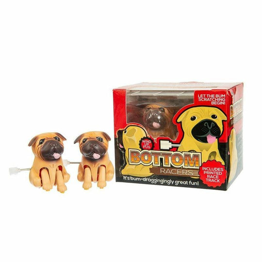 Clockwork Wind Up Bottom Racing Pugs Bum Gragging Novelty Dogs