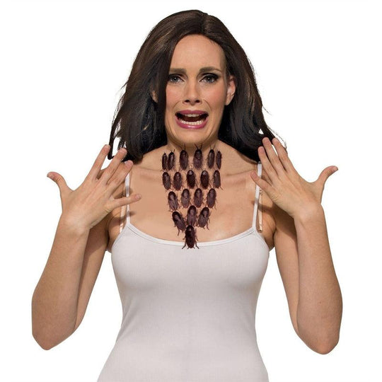 Cockroach Necklace Fake Insect Halloween Horror Fancy Dress Costume Accessory