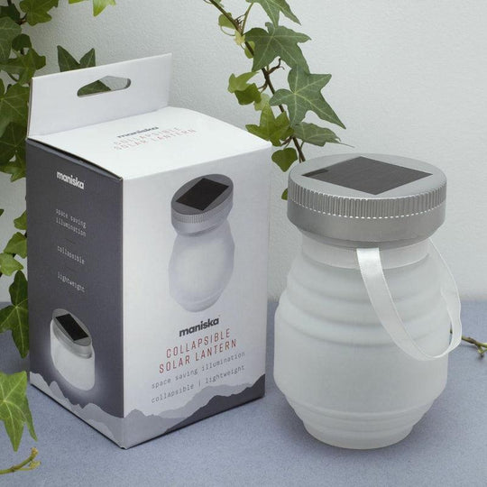 Collapsible Silicone Solar Powered Lantern Garden LED Patio Hanging Light Lamp