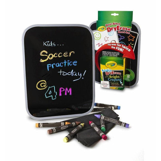 Crayola Dual Sided Dry Erase Black White Board & Markers Kids Art Craft Toy