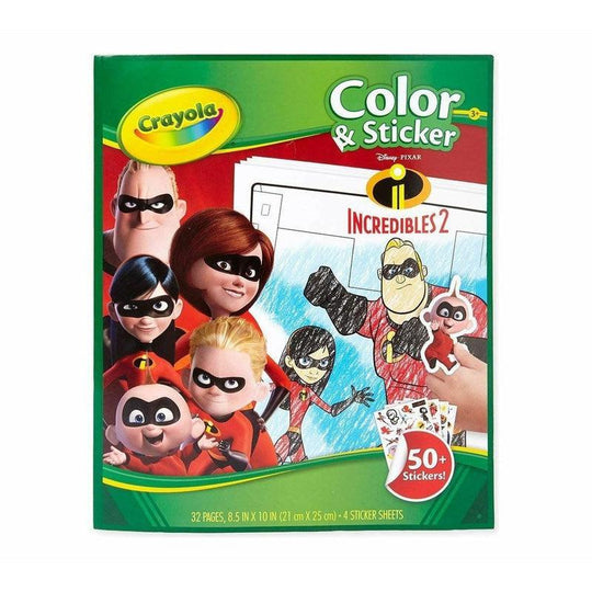 Crayola Incredibles 2 Childrens Colour & Sticker Activity 32 Page Colouring Book