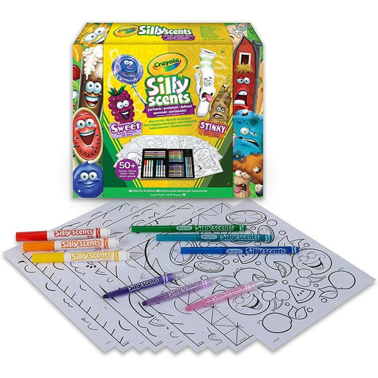 Crayola Silly Scents Mini Art Kit - Washable Scented Markers Crayons Smelly Pens 50+ Pieces