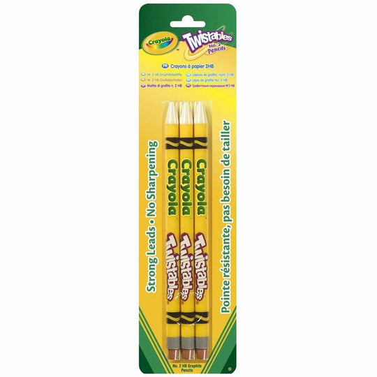 Crayola Twistable Retractable Graphite 2HB Childrens Pencils 3 Pack
