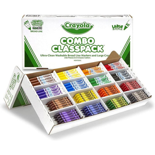 Crayola Washable Broad Line Markers & Large Crayons Classpack Combo