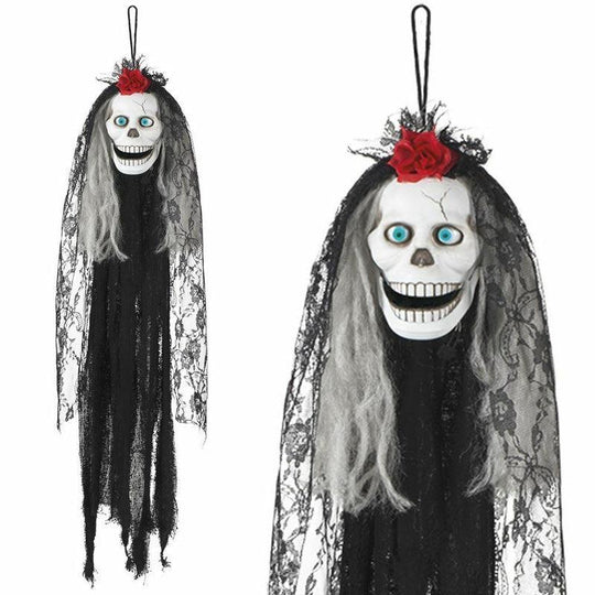 Crazy Catrina Light & Sound Motion Activated Hanging Halloween Party Decoration