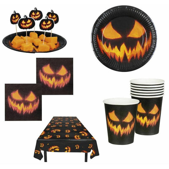 Creepy Pumpkin Halloween Tableware Party Decoration Supplies