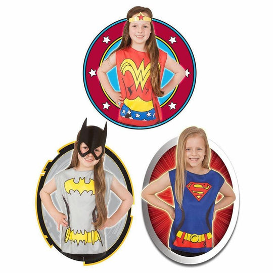 DC Comics Girls Fancy Dress Party Pack Mask & Top Quick Easy Costume Set