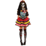 Day Of The Dead Senorita Costume Mexican Zombie Ladies Halloween Fancy Dress