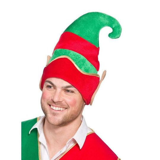Deluxe Elf Hat With Ears Adult Christmas Santas Helper Fancy Dress