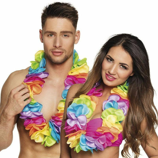 Deluxe Large Rainbow Hawaiian Lei Flower Beach Party Garland Summer Hawaii