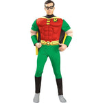 Deluxe Robin Mens Costume Muscle Chest Superhero Halloween Batman Fancy Dress
