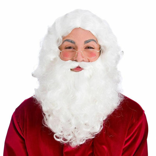 Deluxe Santa Accessory Set Father Christmas Wig Beard Glasses