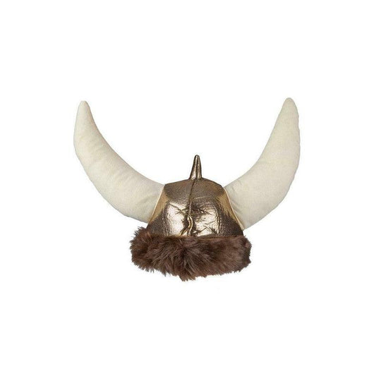 Deluxe Soft Viking Helmet Adult Fancy Dress Accessory Hat With Horns & Faux Fur